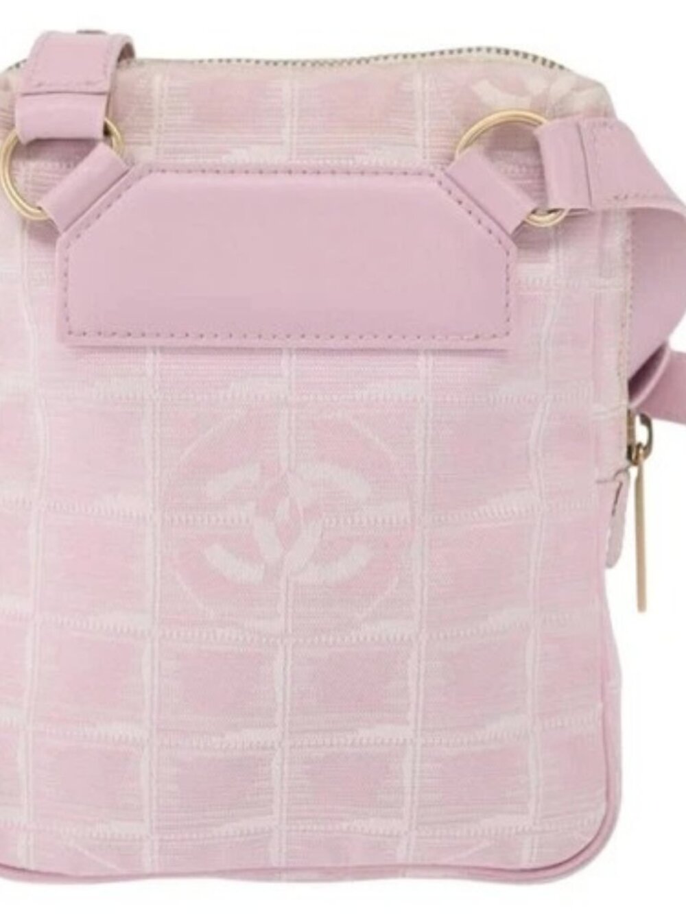CHANEL New Travel Line Shoulder Bag Nylon Pink Gold CC Auth 163276 - Picture 2 of 15